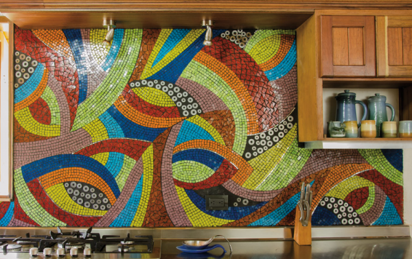 Mozaik ubin warna-warni